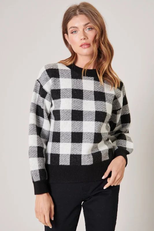 Farewell Gingham Pullover Sweater