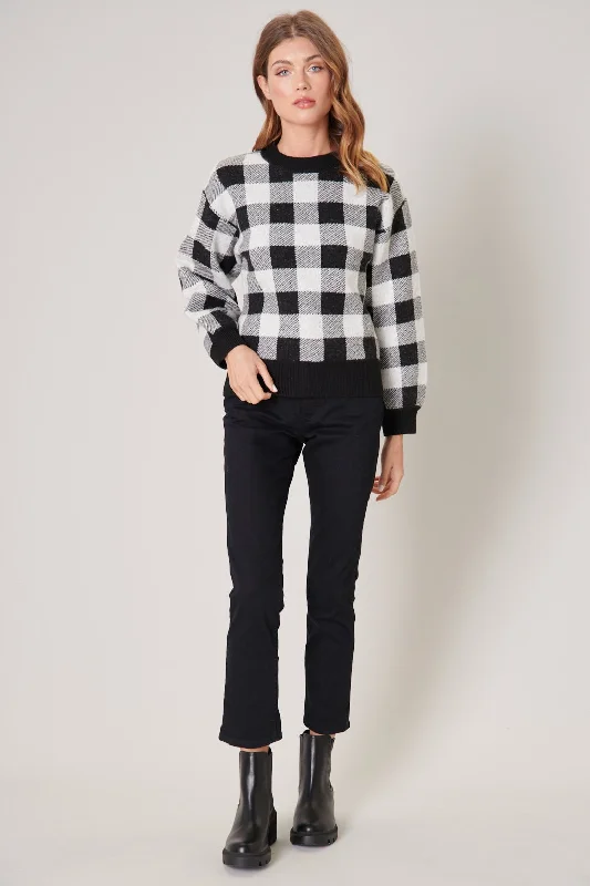 Farewell Gingham Pullover Sweater