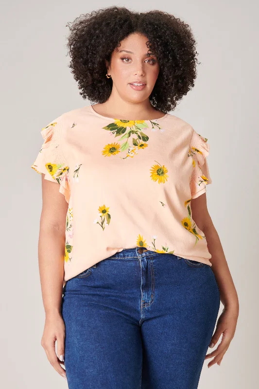 Girasol Floral Lisa Marie Ruffle Top Curve