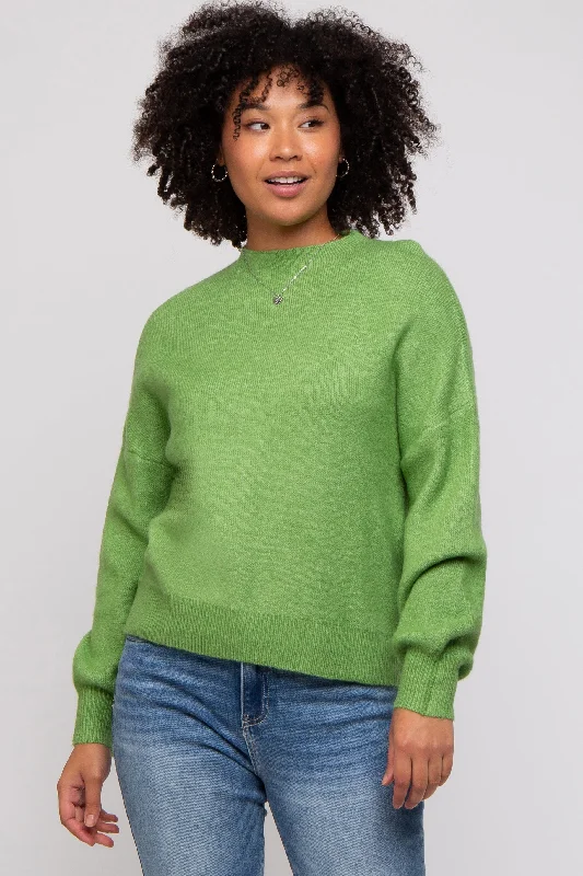 Green Bubble Sleeve Sweater