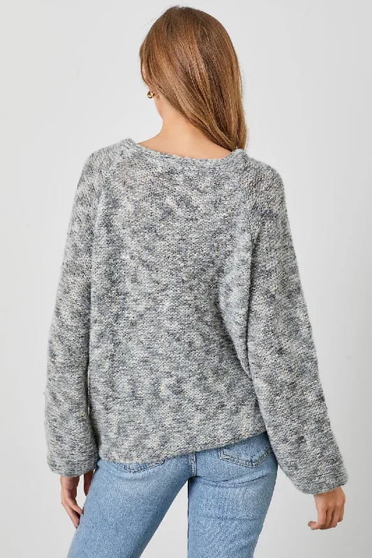 Grey Multi-Colored Sweater