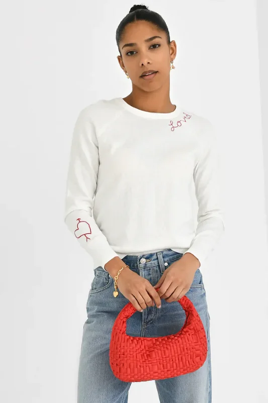 J SOCIETY Women's Love Stitch Crew Sweater