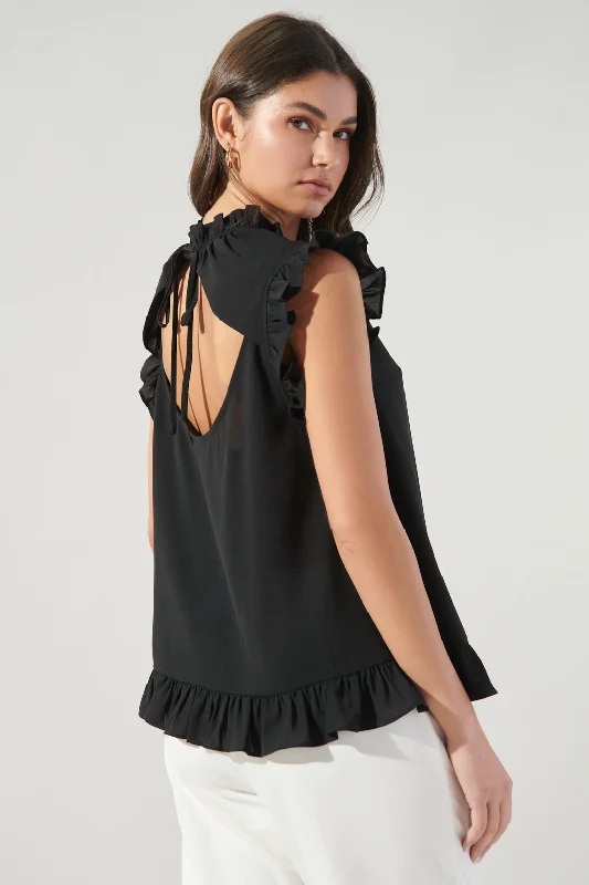 Jacie Ruffle Back Cutout Blouse