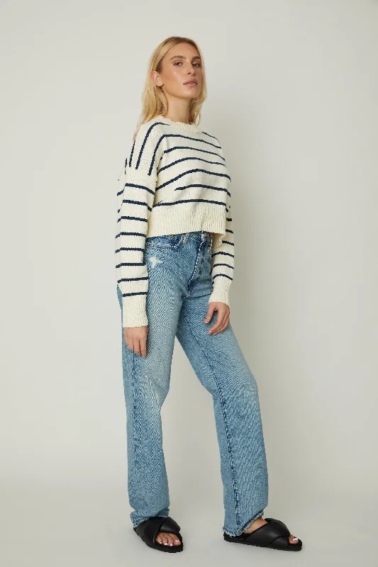 JS71 Cropped Striped Sweater