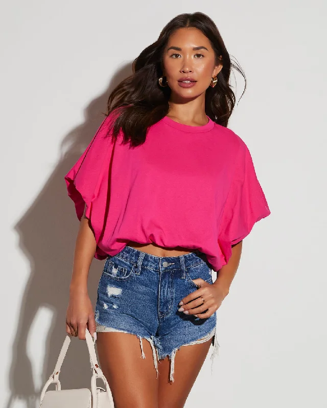 Kaylee Bubble Hem Cotton Crop Top