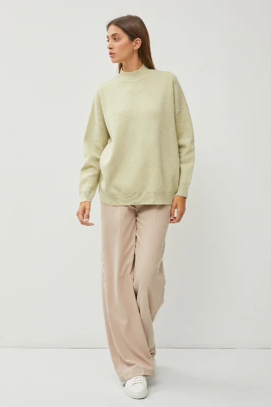 Light Olive Mock Neck Sweater