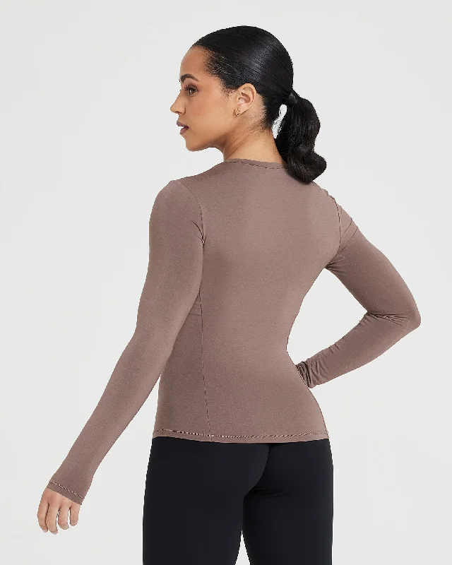 Mellow Soft Long Sleeve Top | Cool Brown