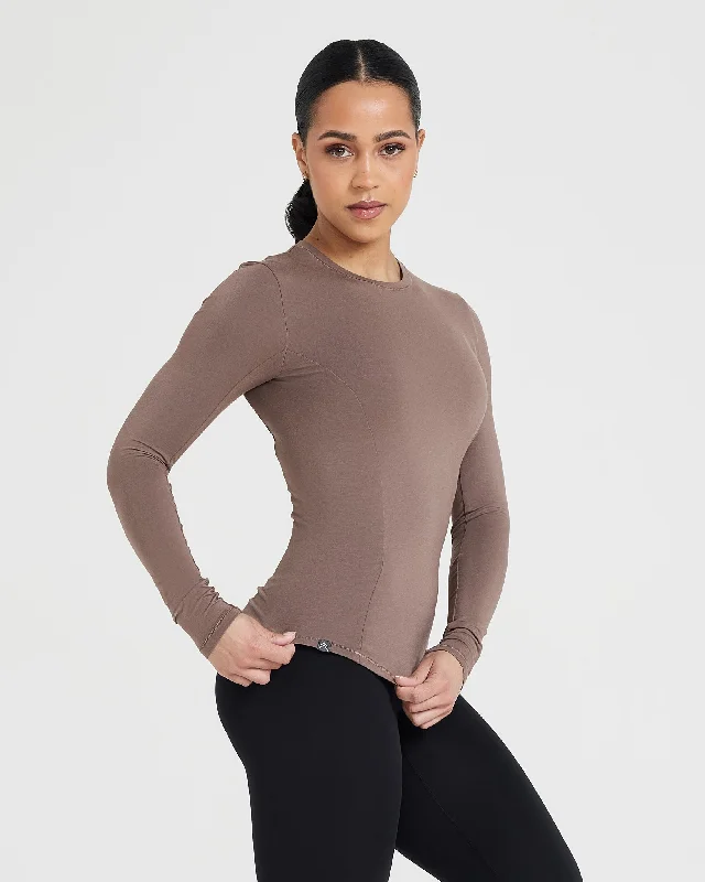 Mellow Soft Long Sleeve Top | Cool Brown