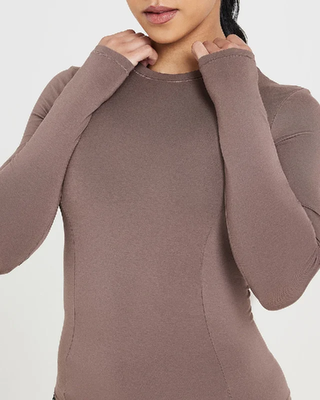 Mellow Soft Long Sleeve Top | Cool Brown