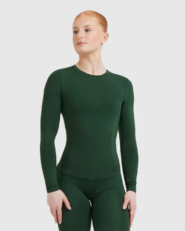 Mellow Soft Long Sleeve Top | Pine Green