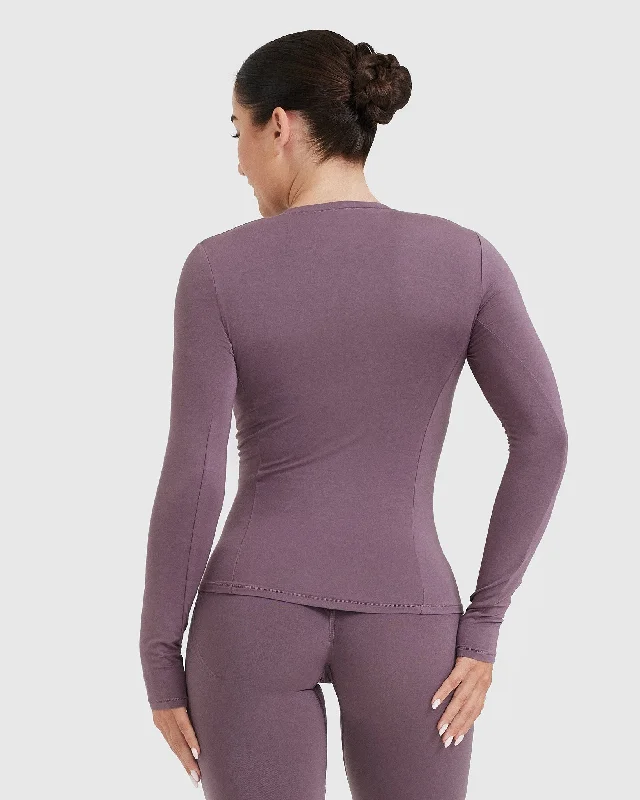 Mellow Soft Long Sleeve Top | Vintage Purple