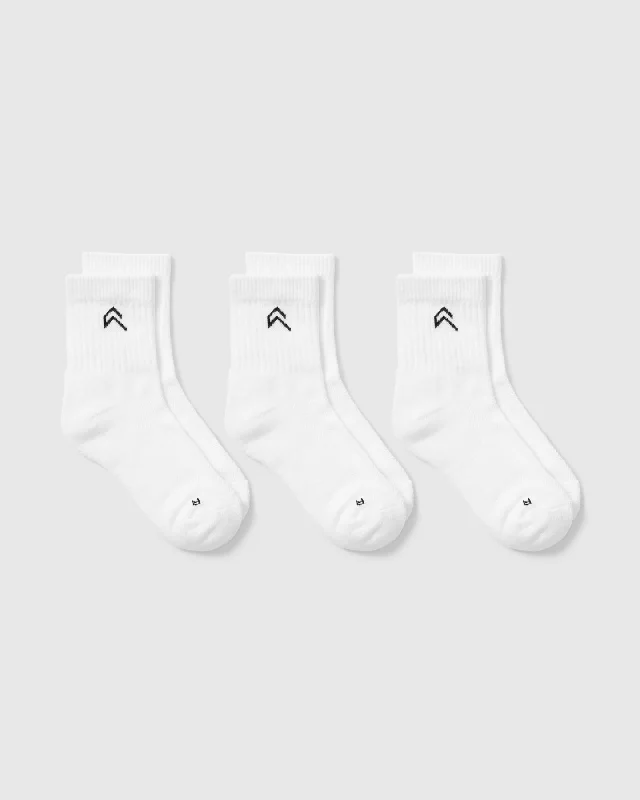 Mid Crew Socks 3 Pack | White