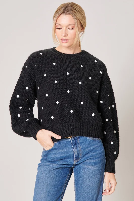 Minnie Embroidered Dot Sweater