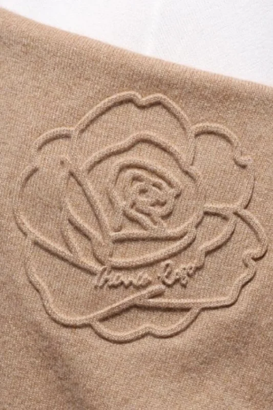 Minnie Rose Cashmere Embossed Logo Sweater