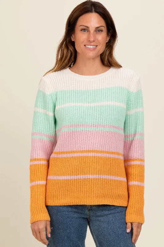 Mint Green Mixed Stripe Sweater