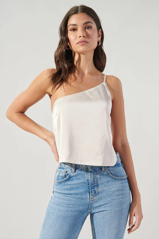 Miwa Satin One Shoulder Strap Top