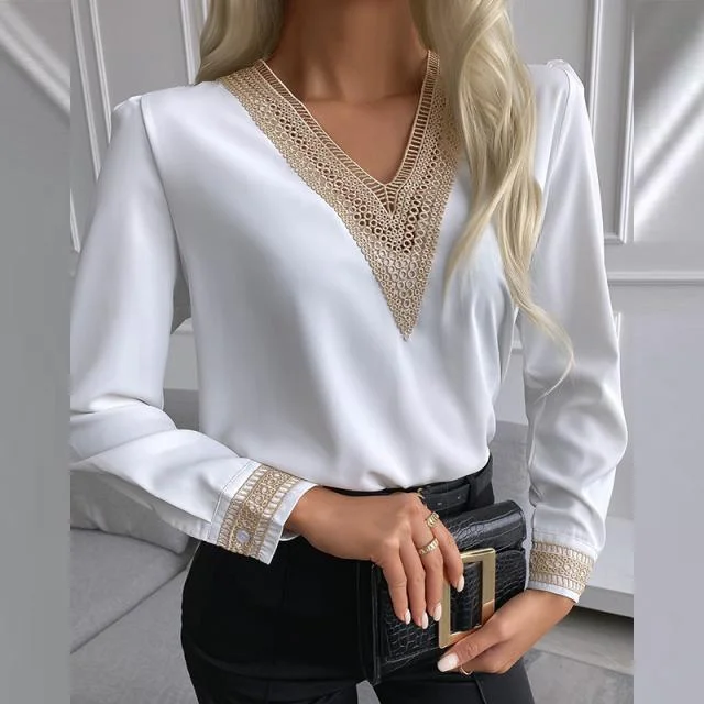 New Styles V Neck Top Cotton White Irregular Blouse Shirt blusas elegantes de mujer Woman Blouses