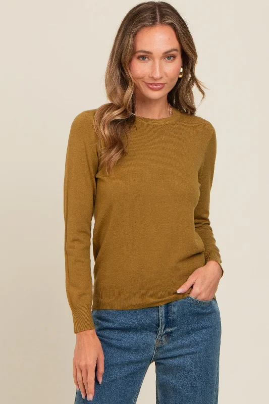 Olive Basic Soft Knit Sweater