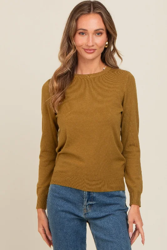 Olive Basic Soft Knit Sweater