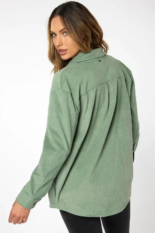 Oneill Collins Solid Shirt Jacket Women's  - Basil Green