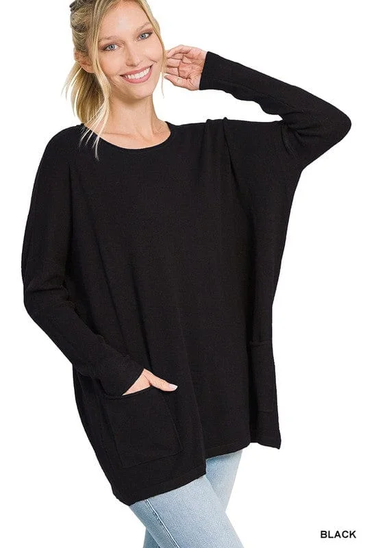 OVERSIZED FRONT POCKET SWEATER  *Online Only*