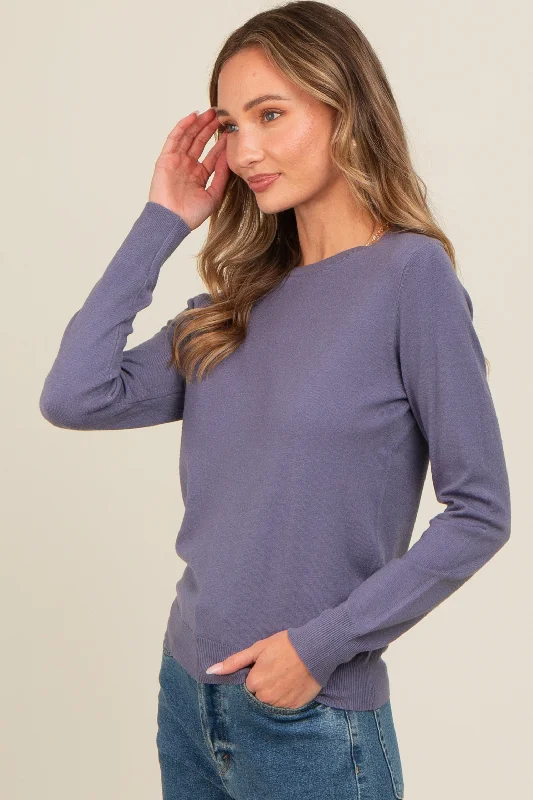 Periwinkle Basic Soft Knit Sweater