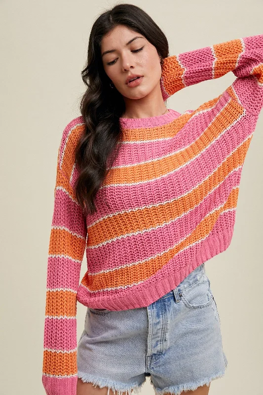 Pink Multi-Striped Sweater