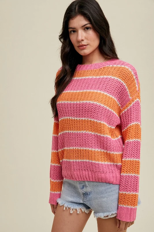 Pink Multi-Striped Sweater