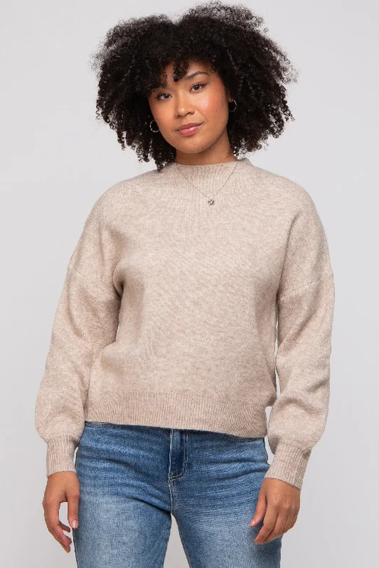 Taupe Bubble Sleeve Sweater