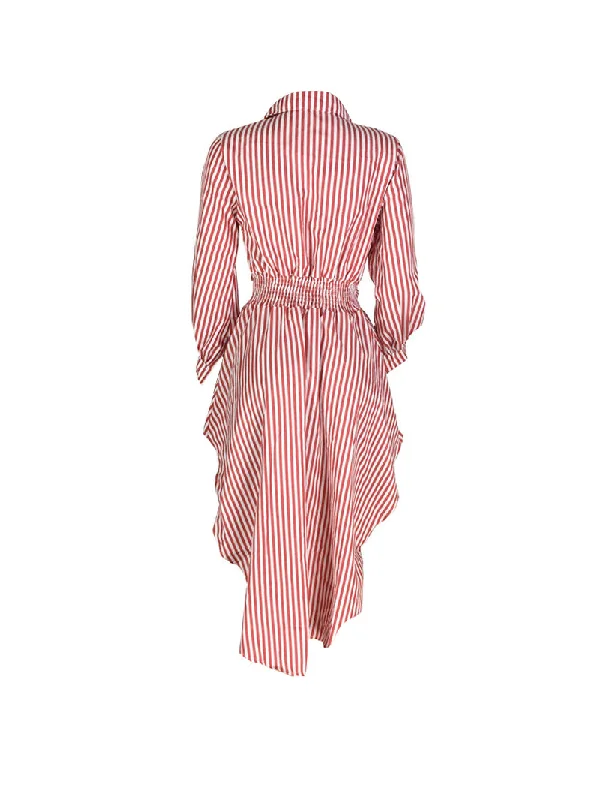 Wholesale  women fashion striped corset high front low back shirt dresses