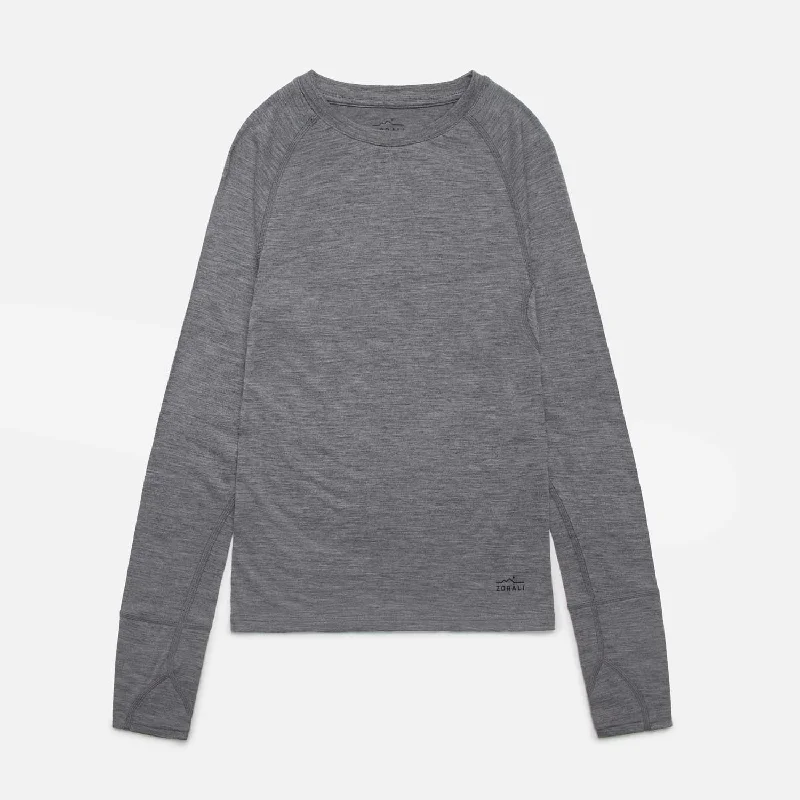 Womens Merino LS Base Layer Grey Marle