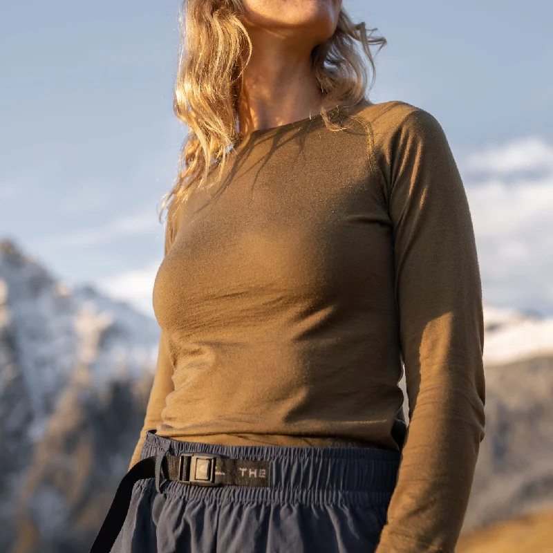 Womens Merino LS Base Layer Olive